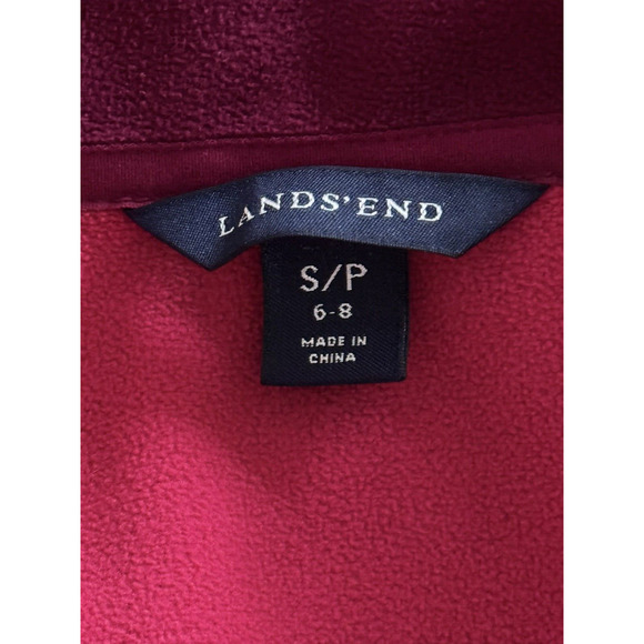 LANDS END Women's Full Zip Cranberry Fleece Jacket Size S (6-8) Soft Outdoors - Picture 6 of 10